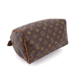 Louis Vuitton Monogram Speedy 25 Hand Bag Brown Gold Hardware