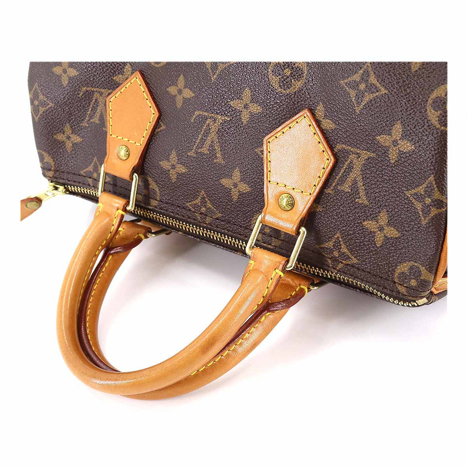 Louis Vuitton Monogram Speedy 25 Hand Bag Brown Gold Hardware