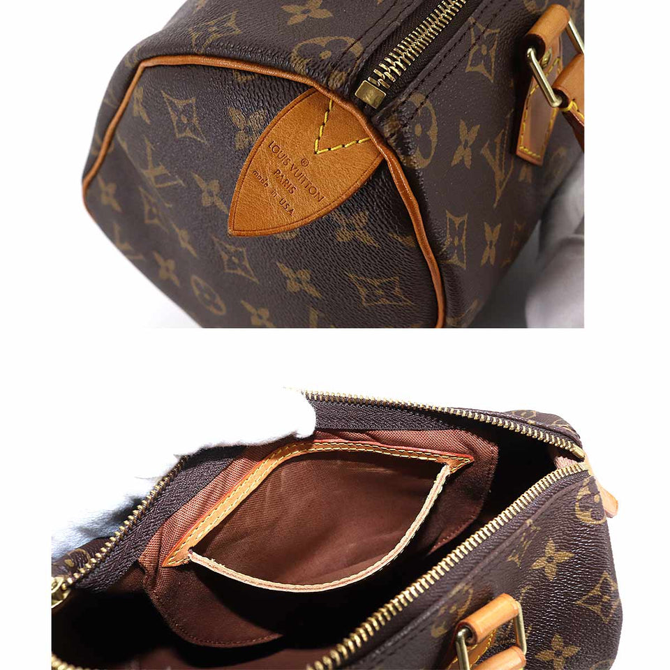 Louis Vuitton Monogram Speedy 25 Hand Bag Brown Gold Hardware