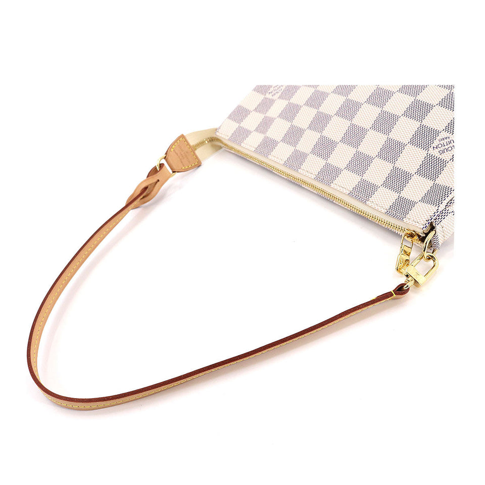 Louis Vuitton Damier Azur Pochette Accessoires Pouch Gold Metal