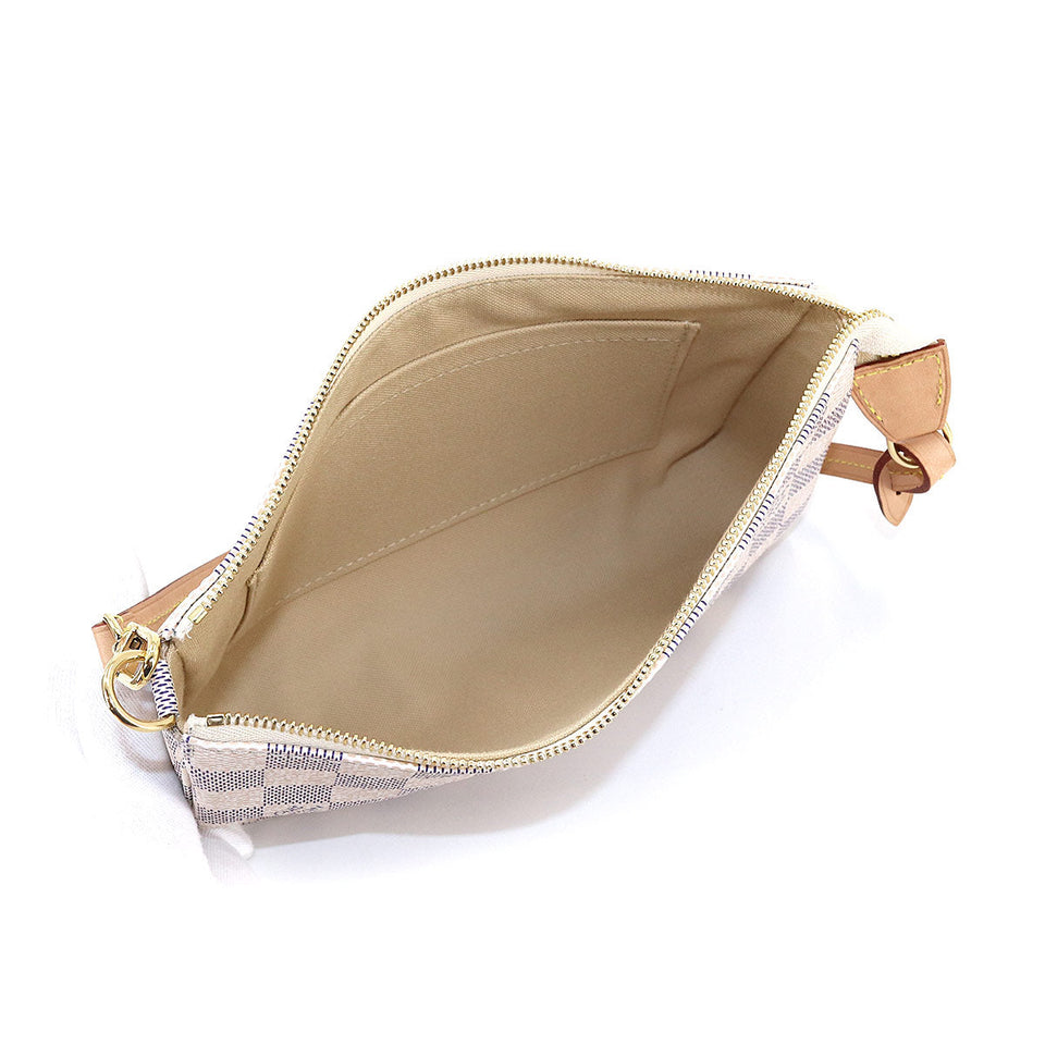 Louis Vuitton Damier Azur Pochette Accessoires Pouch Gold Metal