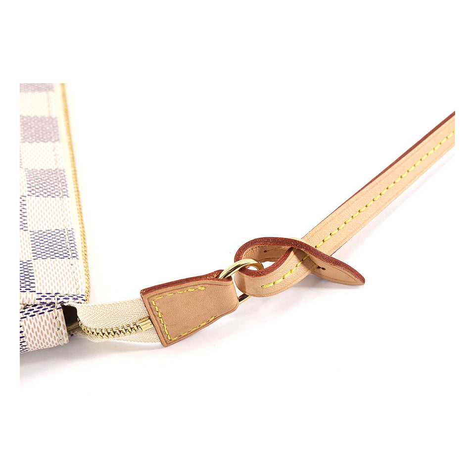 Louis Vuitton Damier Azur Pochette Accessoires Pouch Gold Metal