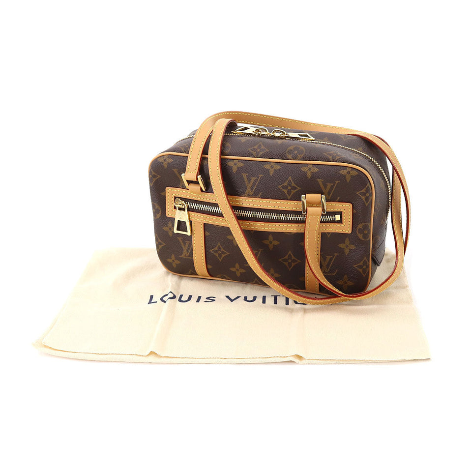 Louis Vuitton Monogram Cite Shoulder Bag Brown Gold Hardware