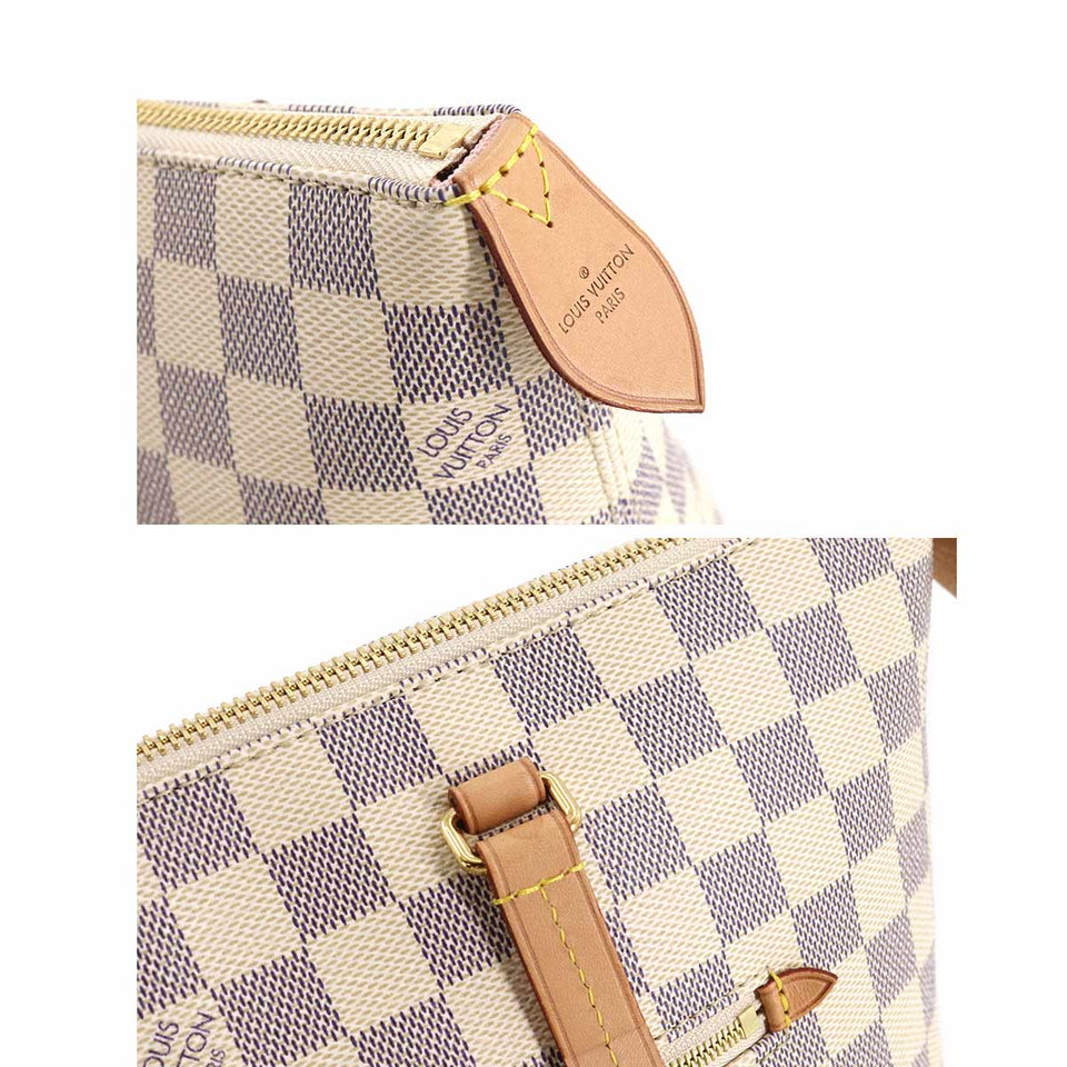 Louis Vuitton Damier Azur Jena PM Tote Bag White Gray