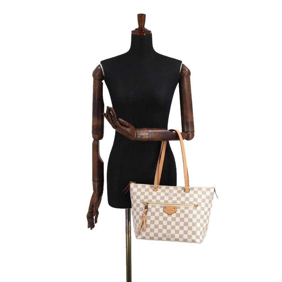 Louis Vuitton Damier Azur Jena PM Tote Bag White Gray