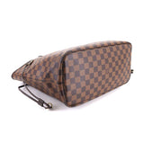 Louis Vuitton Damier Neverfull MM Tote Bag Ebene Brown Gold Metal