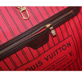 Louis Vuitton Damier Neverfull MM Tote Bag Ebene Brown Gold Metal
