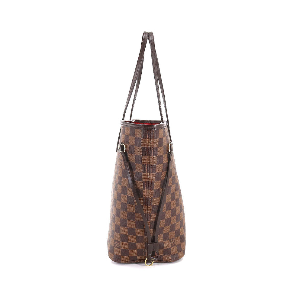 Louis Vuitton Damier Neverfull MM Tote Bag Ebene Brown