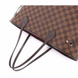 Louis Vuitton Damier Neverfull MM Tote Bag Ebene Brown