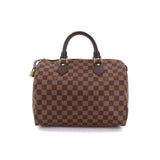 Louis Vuitton Damier Speedy 30 Hand Bag Ebene Brown Gold Hardware