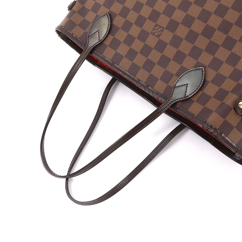 Louis Vuitton Damier Neverfull MM Tote Bag Ebene Cerise Brown