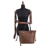 Louis Vuitton Damier Neverfull MM Tote Bag Ebene Cerise Brown