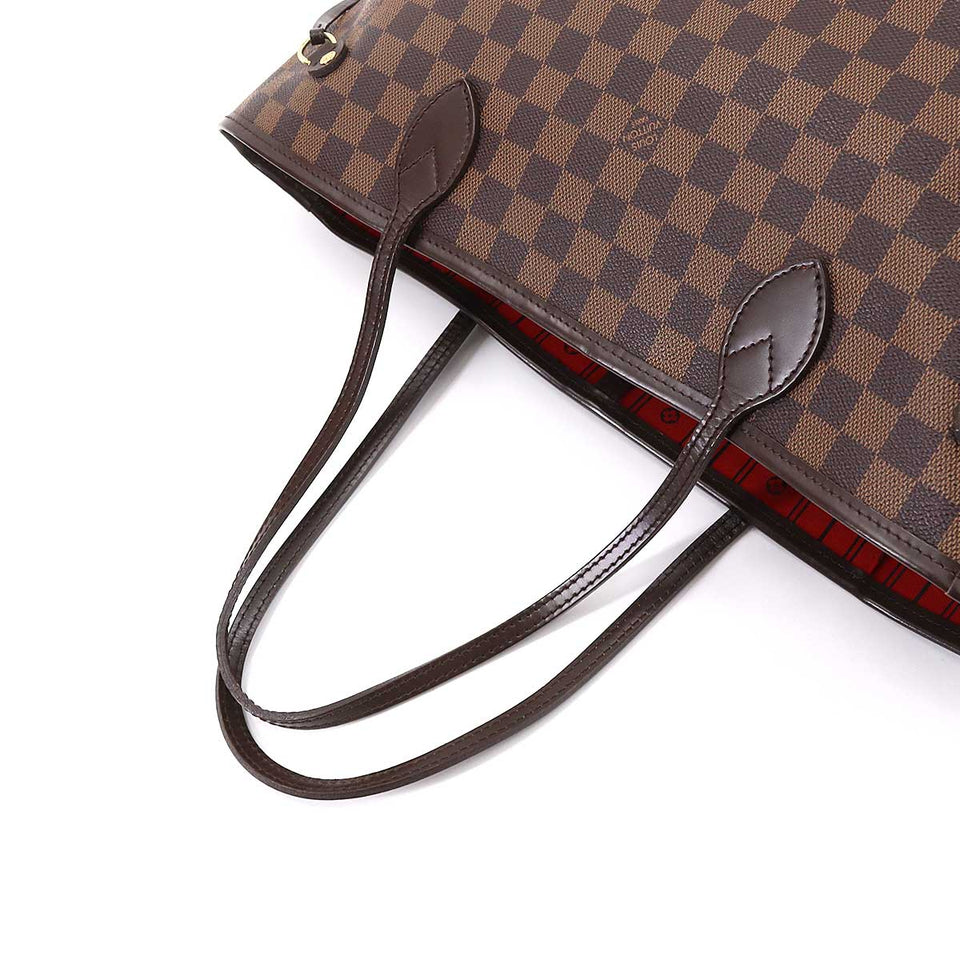 Louis Vuitton Damier Neverfull MM Tote Bag Ebene Cerise Brown