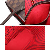 Louis Vuitton Damier Neverfull MM Tote Bag Ebene Cerise Brown