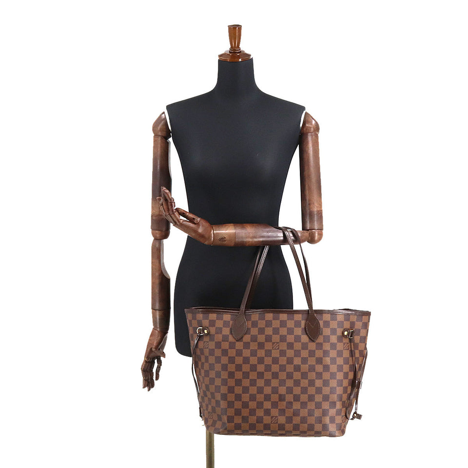 Louis Vuitton Damier Neverfull MM Tote Bag Ebene Cerise Brown