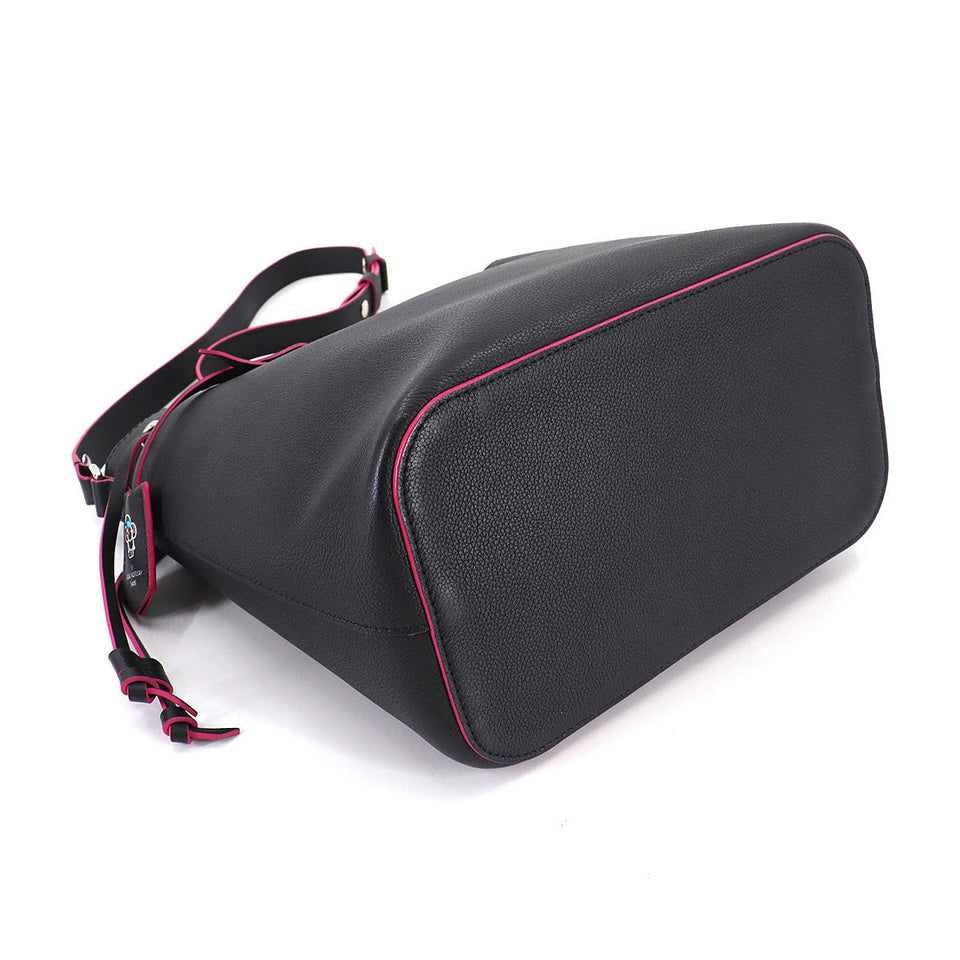 Louis Vuitton Lock Me Bucket Shoulder Bag Leather Noir
