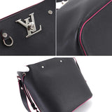 Louis Vuitton Lock Me Bucket Shoulder Bag Leather Noir