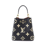 Louis Vuitton Bicolor Emplant NeoNoe MM Shoulder Bag Leather Black Beige