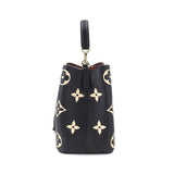 Louis Vuitton Bicolor Emplant NeoNoe MM Shoulder Bag Leather Black Beige