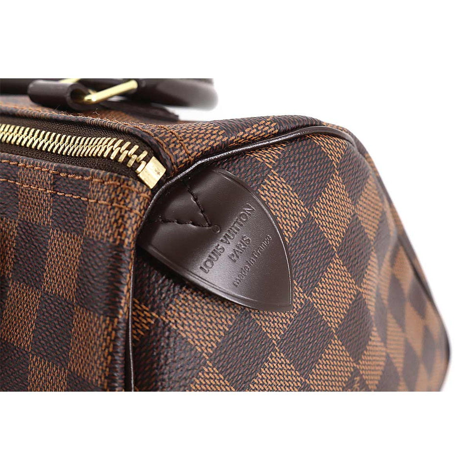 Louis Vuitton Damier Speedy 25 Hand Bag Ebene Brown Gold Hardware