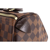 Louis Vuitton Damier Speedy 25 Hand Bag Ebene Brown Gold Hardware