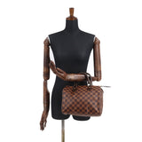 Louis Vuitton Damier Speedy 25 Hand Bag Ebene Brown Gold Hardware