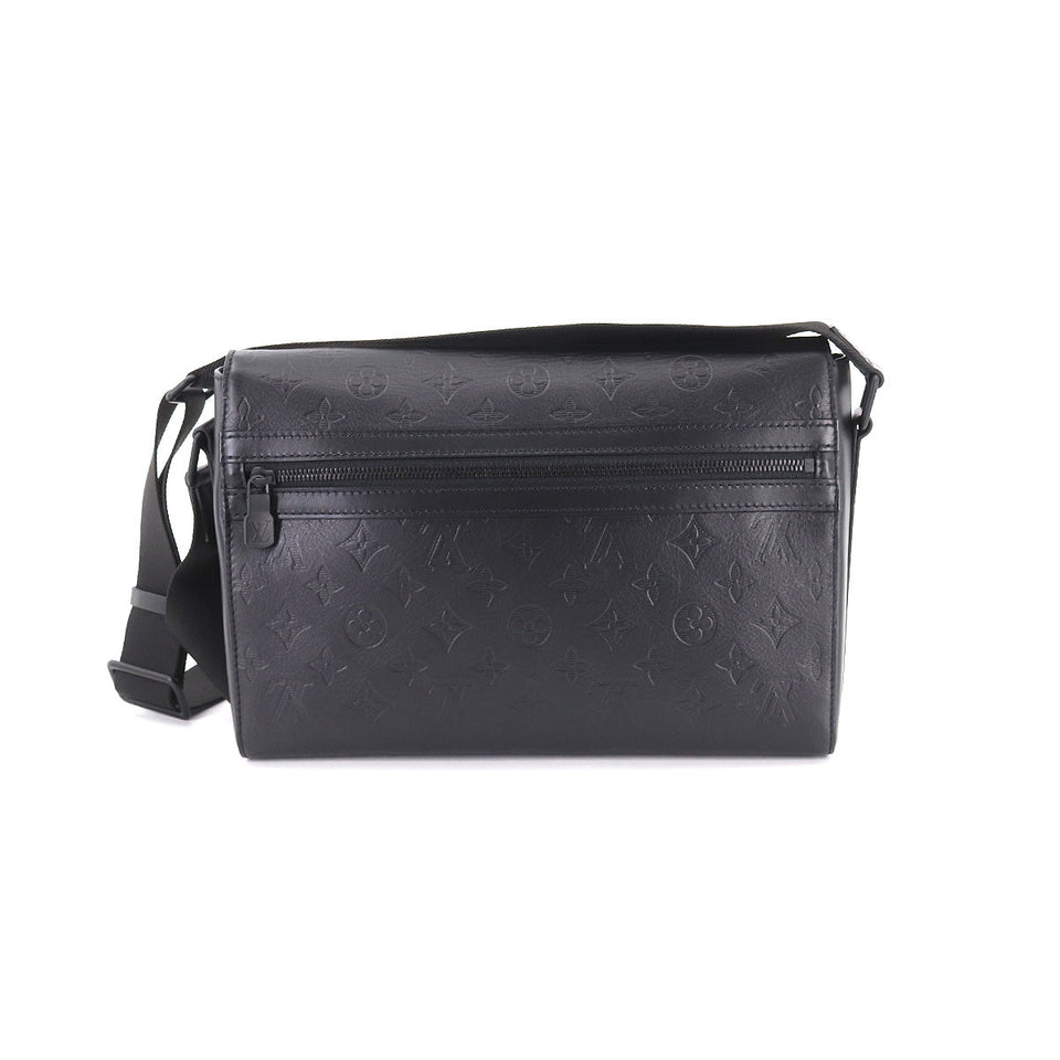 Louis Vuitton Monogram Shadow Sprinter Messenger Shoulder Bag Leather Noir