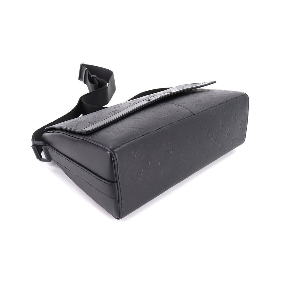 Louis Vuitton Monogram Shadow Sprinter Messenger Shoulder Bag Leather Noir