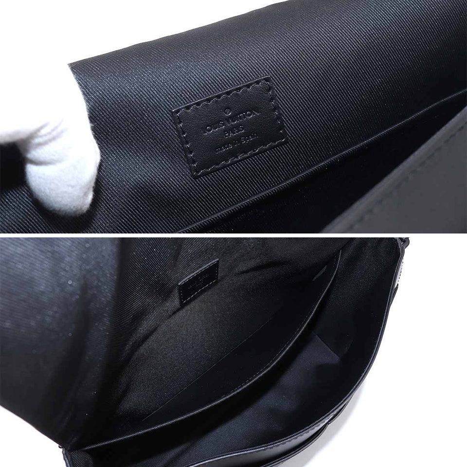 Louis Vuitton Monogram Shadow Sprinter Messenger Shoulder Bag Leather Noir