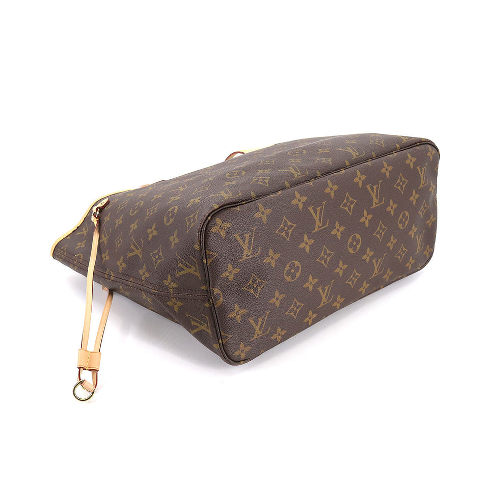 Louis Vuitton Monogram Neverfull MM Tote Bag Brown Beige