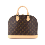Louis Vuitton Monogram Alma PM Hand Bag Brown Gold Metal