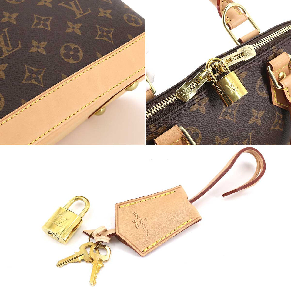 Louis Vuitton Monogram Alma PM Hand Bag Brown Gold Metal
