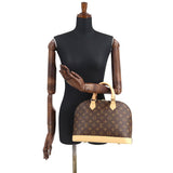 Louis Vuitton Monogram Alma PM Hand Bag Brown Gold Metal