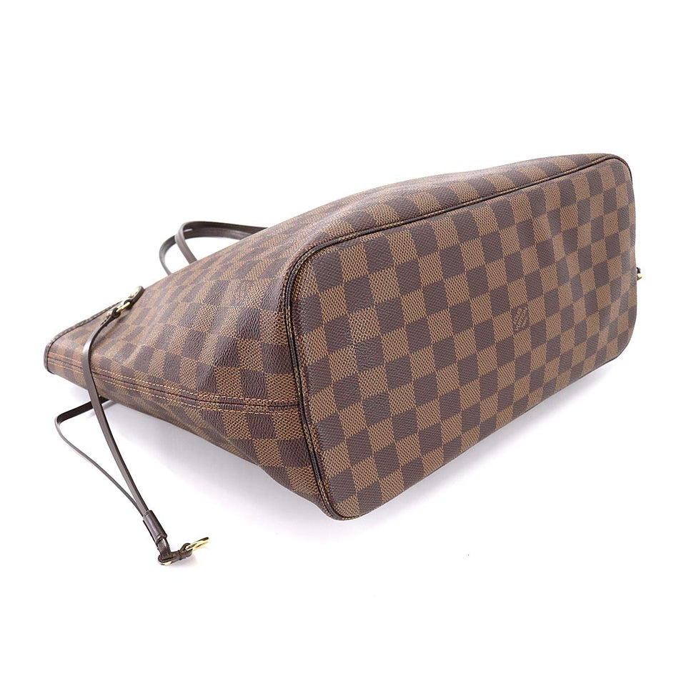 Louis Vuitton Damier Neverfull MM Tote Bag Ebene Brown
