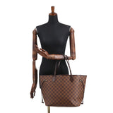 Louis Vuitton Damier Neverfull MM Tote Bag Ebene Brown