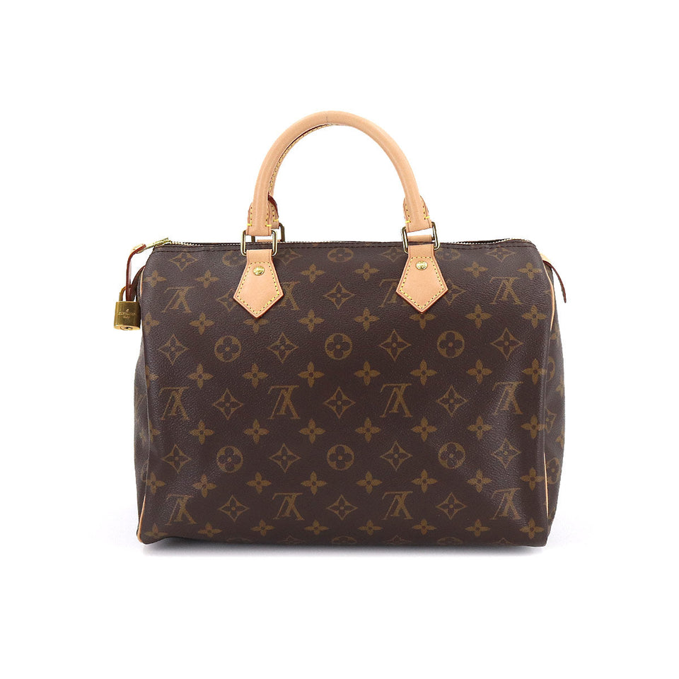 Louis Vuitton Monogram Speedy 30 Hand Bag Brown
