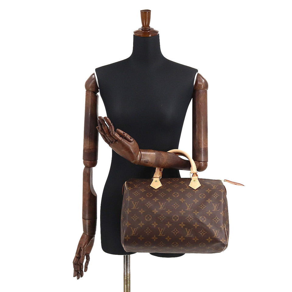 Louis Vuitton Monogram Speedy 30 Hand Bag Brown