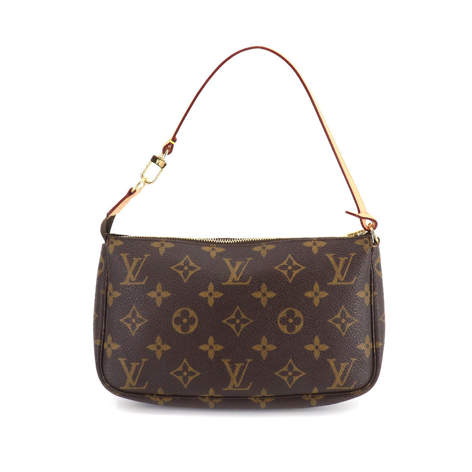 Louis Vuitton Monogram Pochette Accessoires Hand Bag Brown