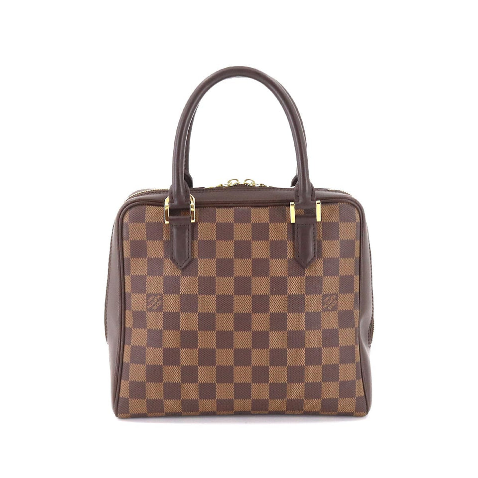 Louis Vuitton Damier Brera Hand Bag Ebene Brown Gold Hardware