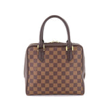 Louis Vuitton Damier Brera Hand Bag Ebene Brown Gold Hardware