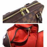 Louis Vuitton Damier Brera Hand Bag Ebene Brown Gold Hardware