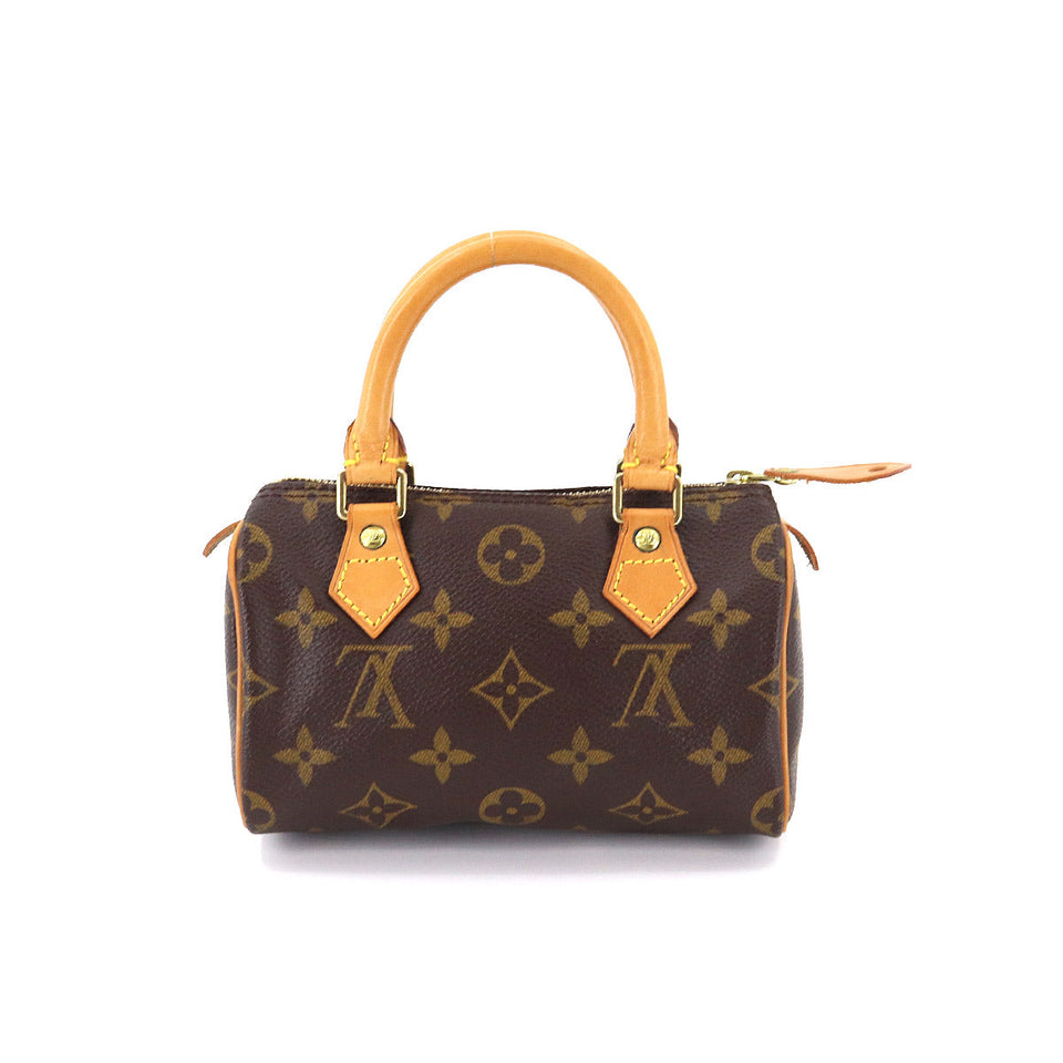 Louis Vuitton Monogram Mini Speedy Hand Bag Brown