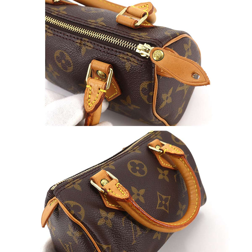 Louis Vuitton Monogram Mini Speedy Hand Bag Brown