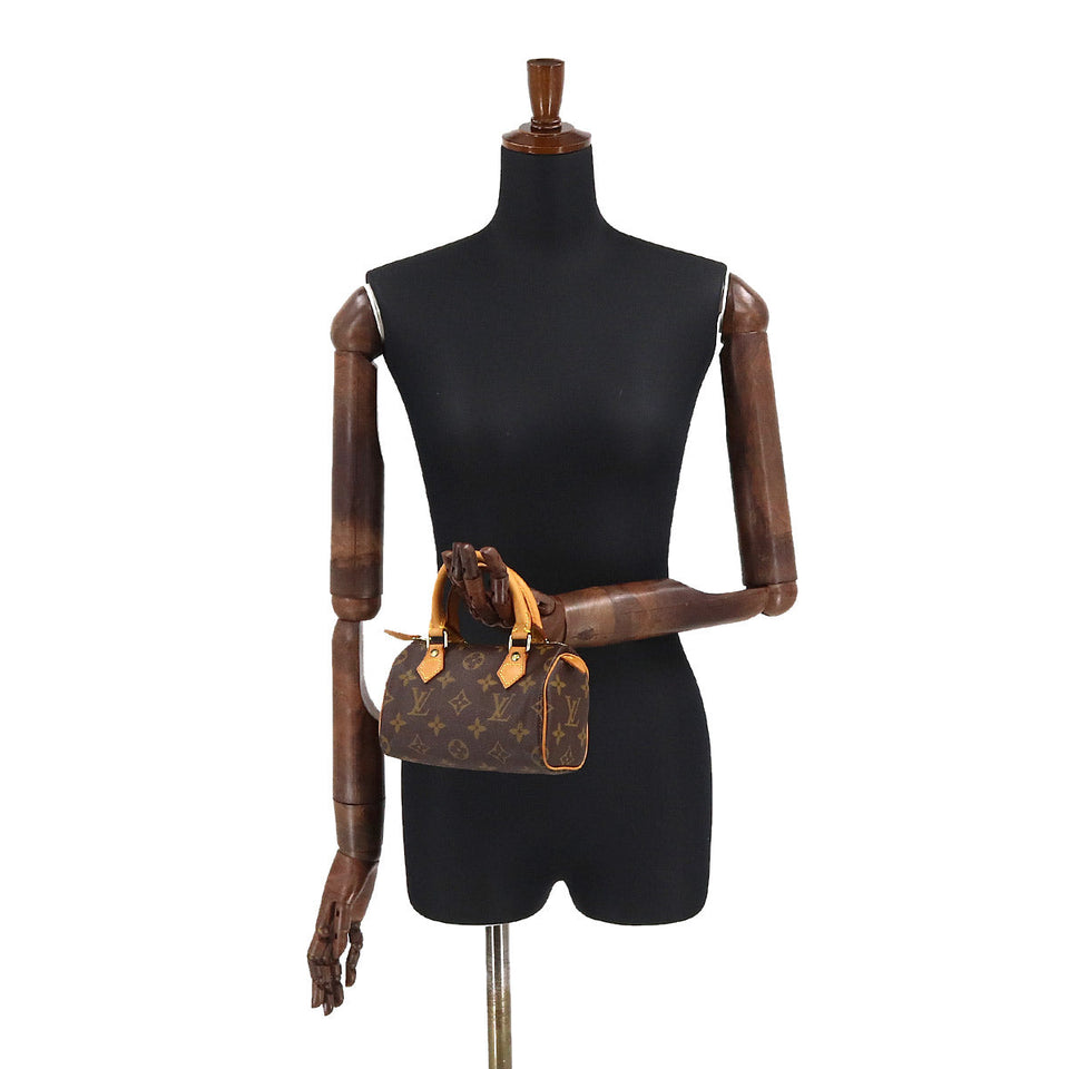 Louis Vuitton Monogram Mini Speedy Hand Bag Brown
