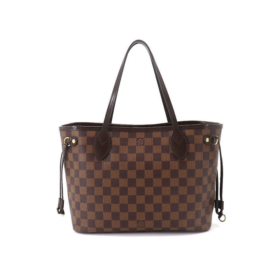 Louis Vuitton Damier Neverfull PM Tote Bag Ebene Brown
