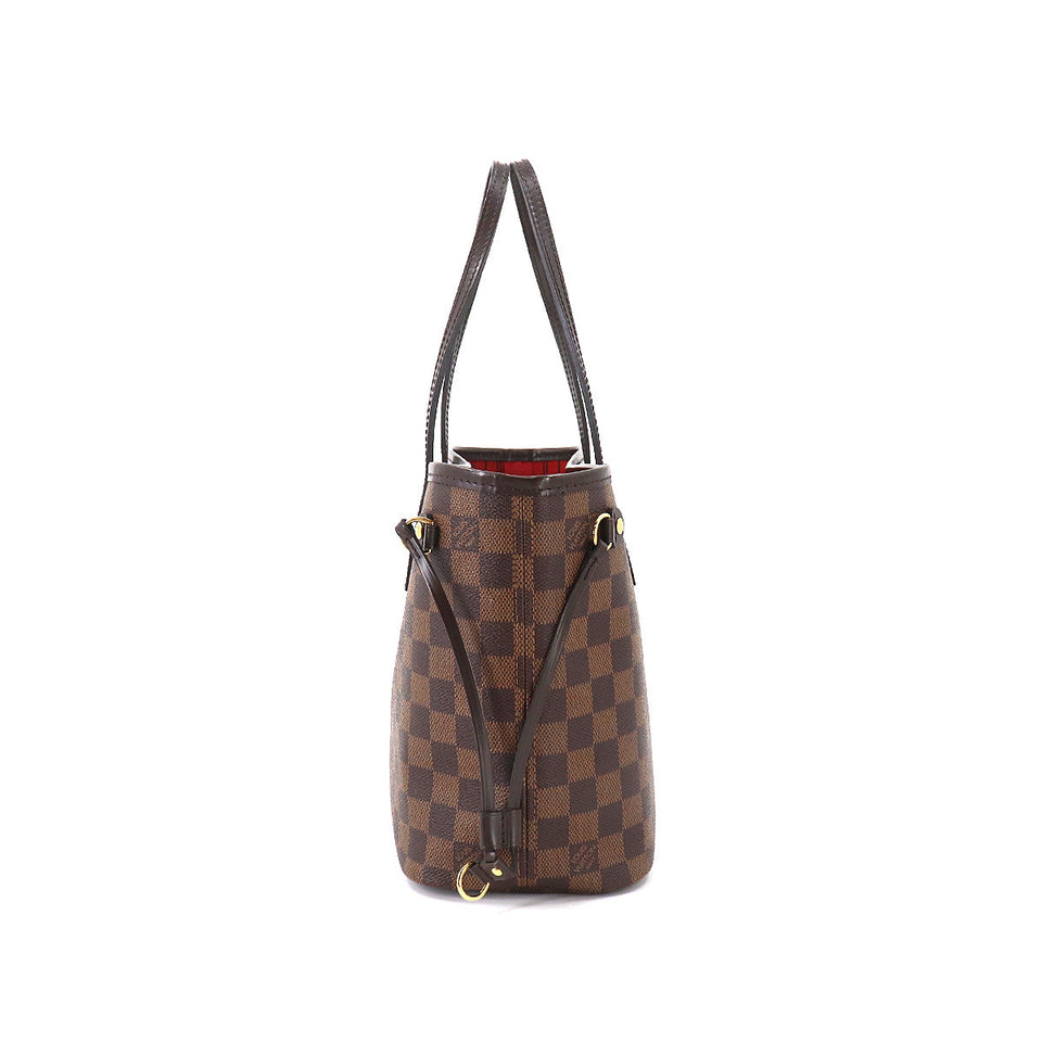 Louis Vuitton Damier Neverfull PM Tote Bag Ebene Brown