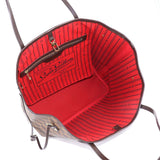 Louis Vuitton Damier Neverfull MM Tote Bag Ebene Cerise Brown