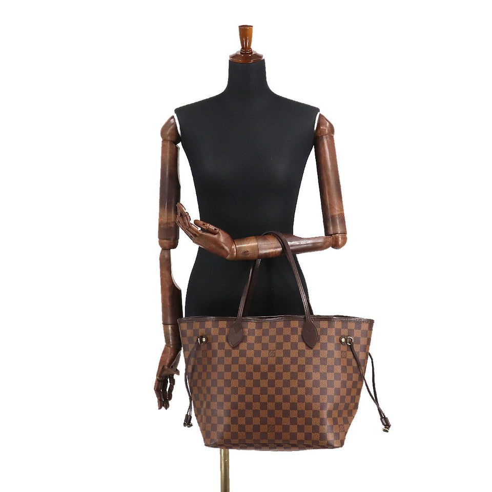 Louis Vuitton Damier Neverfull MM Tote Bag Ebene Cerise Brown