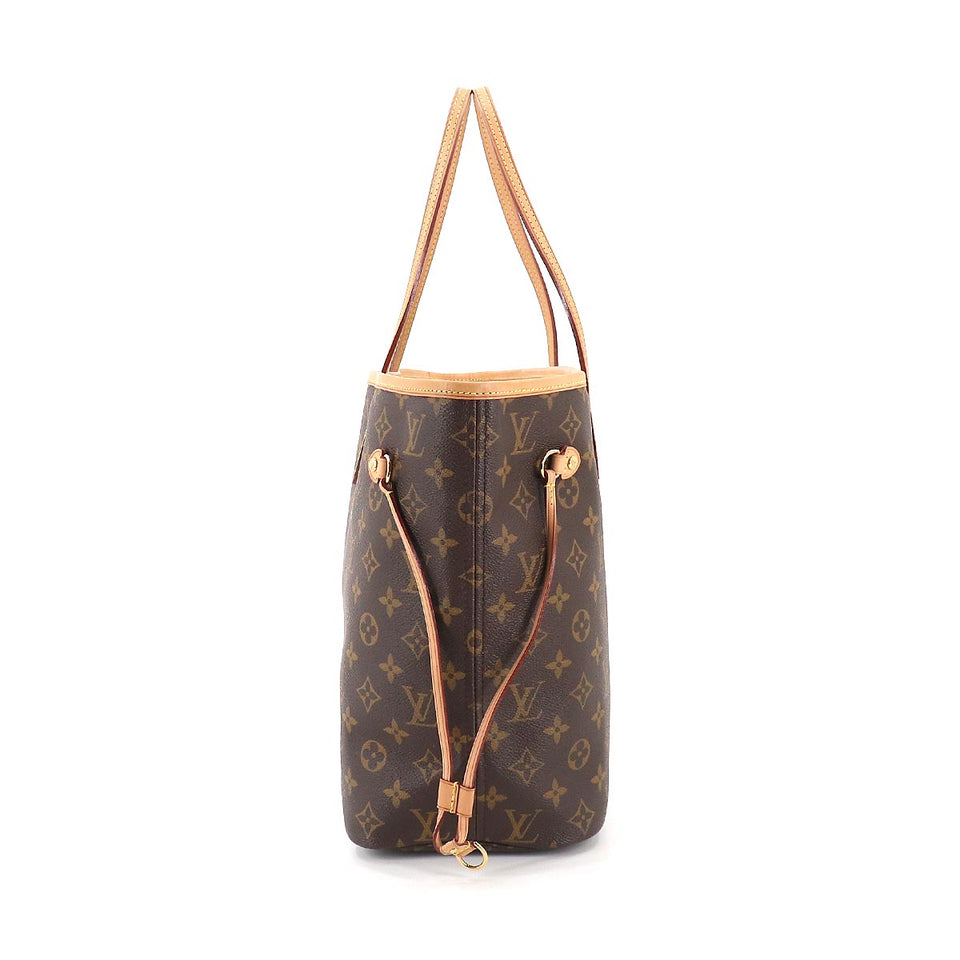 Louis Vuitton Monogram Neverfull MM Tote Bag Brown Beige