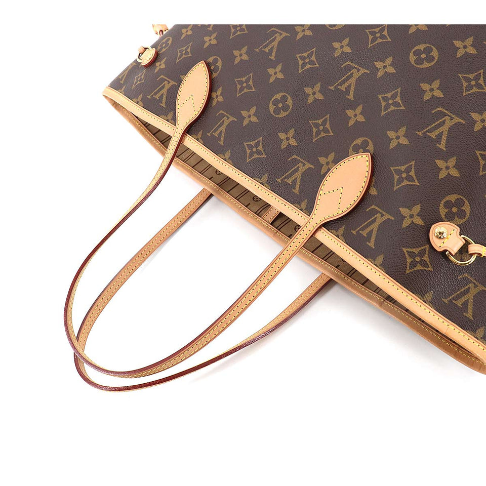 Louis Vuitton Monogram Neverfull MM Tote Bag Brown Beige